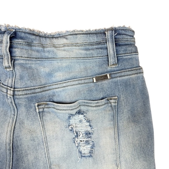 Kancan high rise distressed denim shorts frayed hem women’s size 29 - Picture 4 of 10
